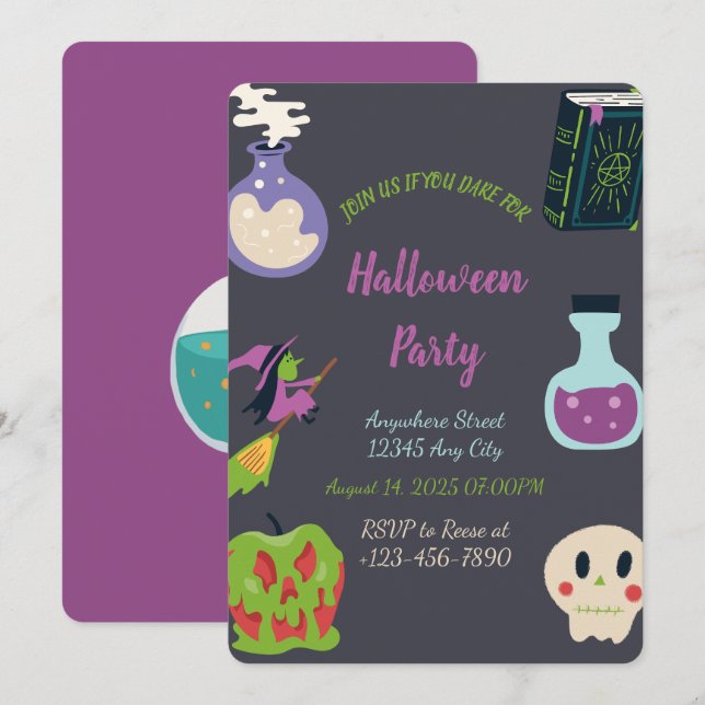 Spooky Halloween Party Invitation (Front/Back)