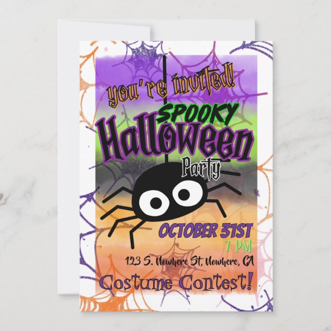 Spooky Halloween Party Invitation (Front)