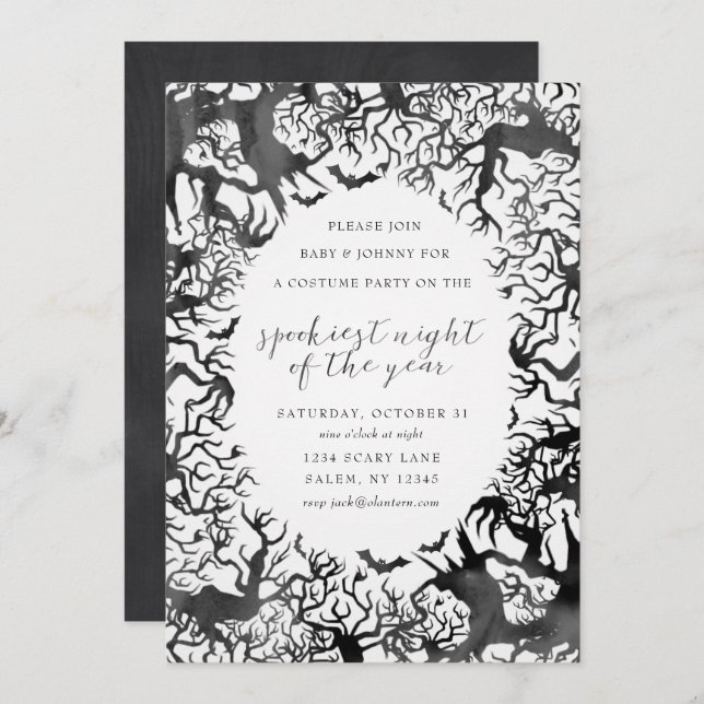 Spooky Halloween Party Invitation (Front/Back)