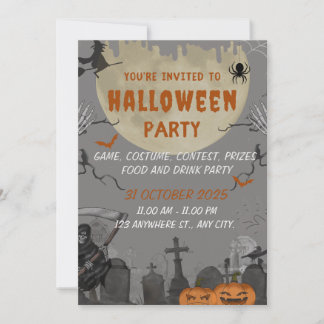 Spooky Halloween Party Invitation Card