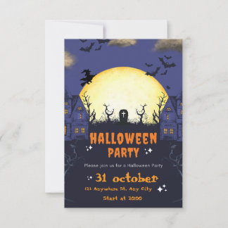 Spooky Halloween Party Invitation Card 