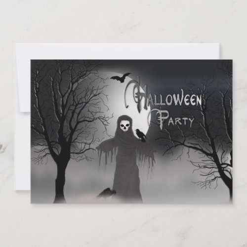 SPOOKY HALLOWEEN PARTY INVITATION _SCARECROW GHOST