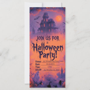 Spooky Halloween Party Invitation with Pumpkins