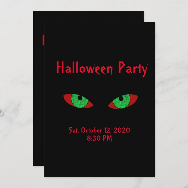 Spooky Halloween Party Invitations (Front/Back)