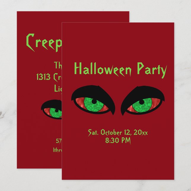 Spooky Halloween Party Invitations (Front/Back)