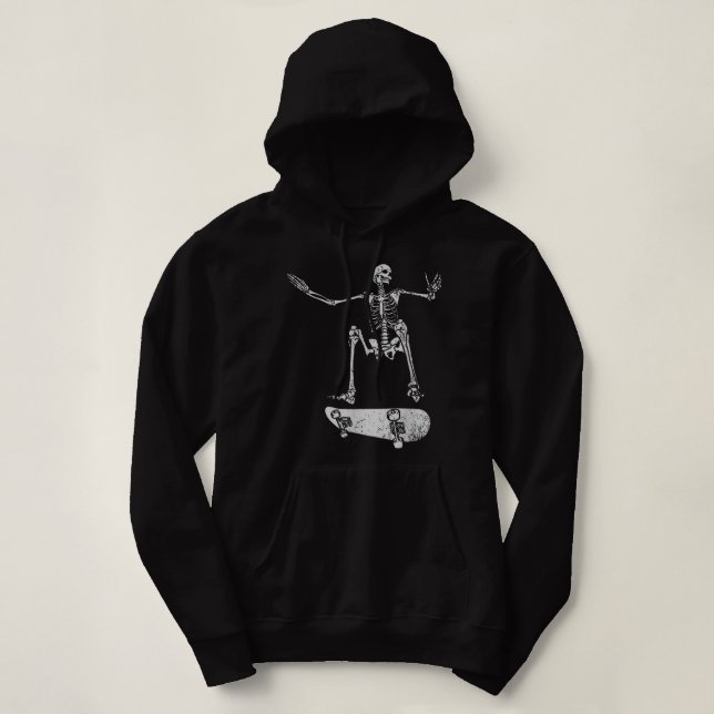 Spooky Halloween party - Skateboarding skeleton co Hoodie (Design Front)