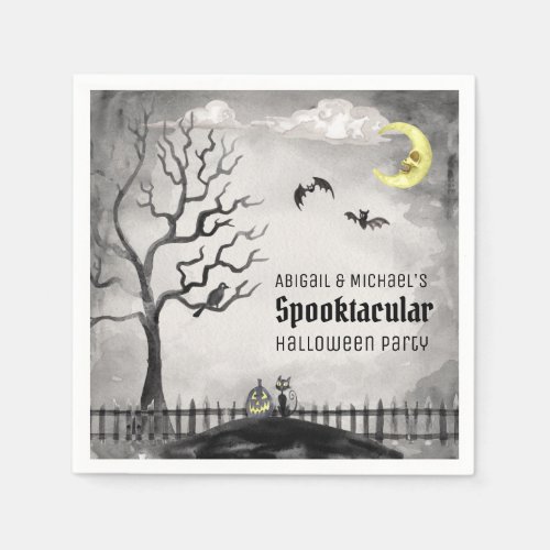 Spooky Halloween Party Watercolor Spooktacular Napkins