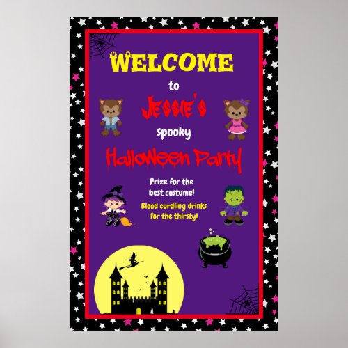 Spooky Halloween Party Welcome Poster