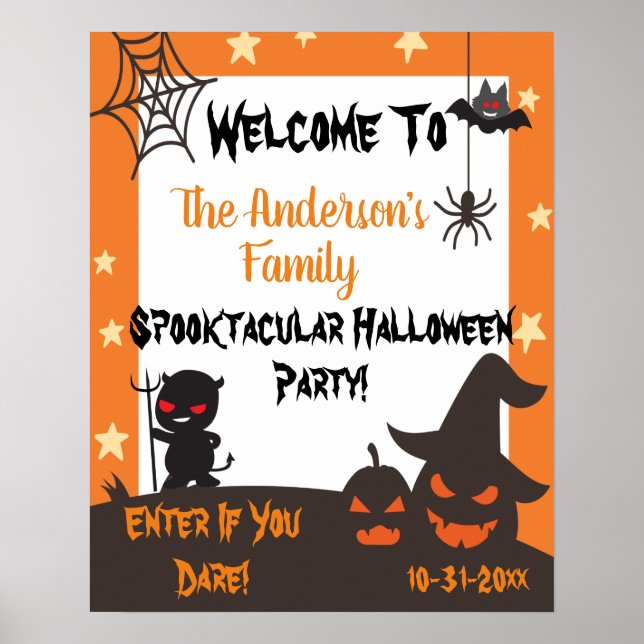 Spooky Halloween Party Welcome Poster (Front)
