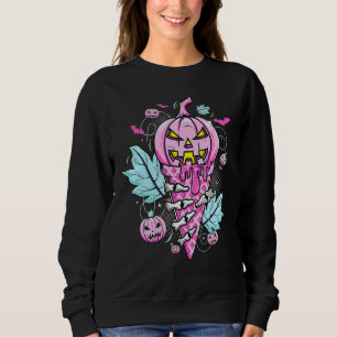 Spooky Halloween Pastel Creepy Ice Cream Pumpkin S Sweatshirt