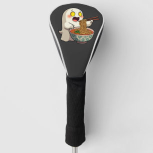 Spooky Halloween Pastel Kawaii Ghost Eating Ramen Golf Head Cover