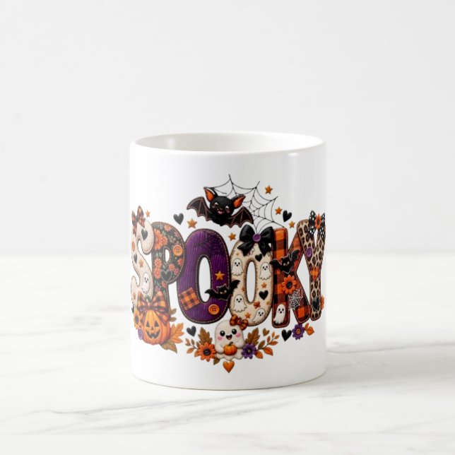 Spooky Halloween Patchwork Coffee Mug (Center)