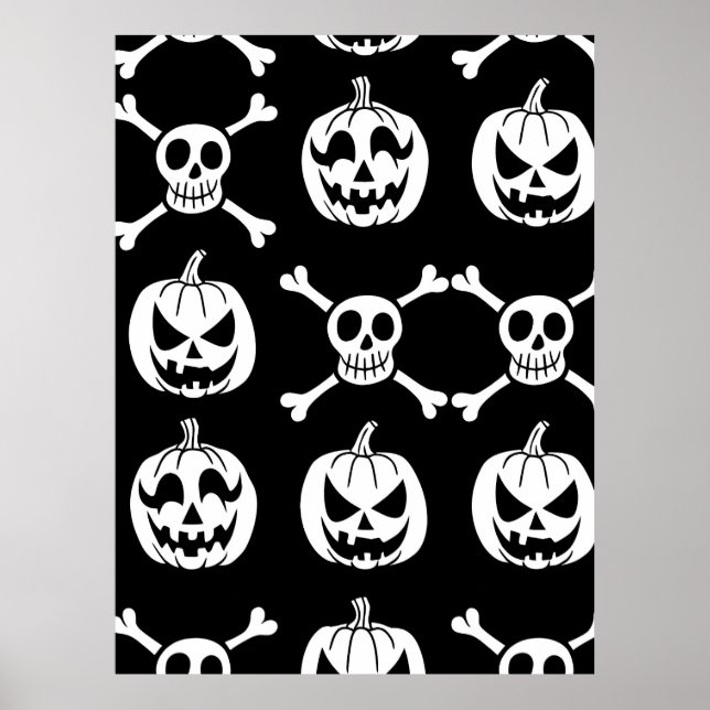 Spooky Halloween Pattern Poster (Front)