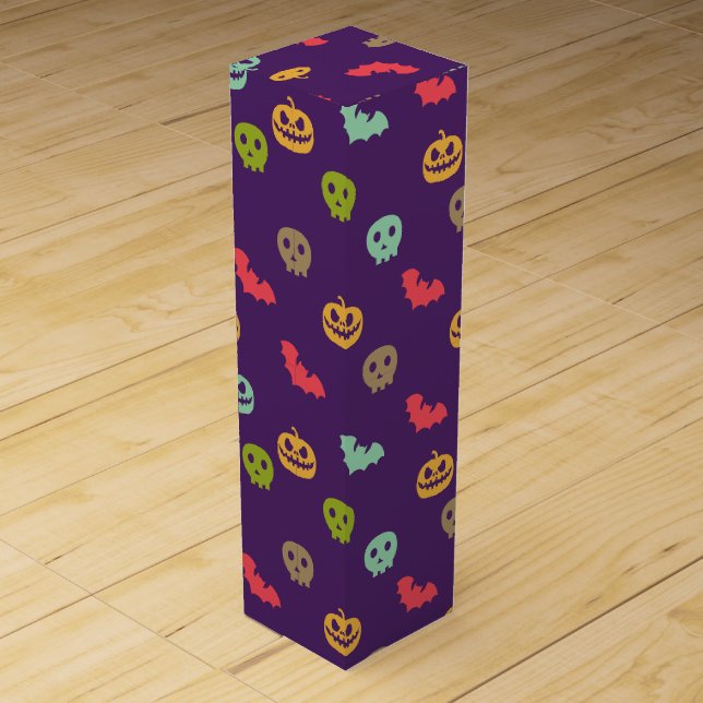 Spooky Halloween Pattern Wine Box (Front)