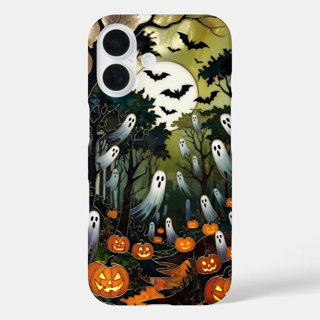 Spooky Halloween Phone Case Ghost Pumpkin Forest (Back)