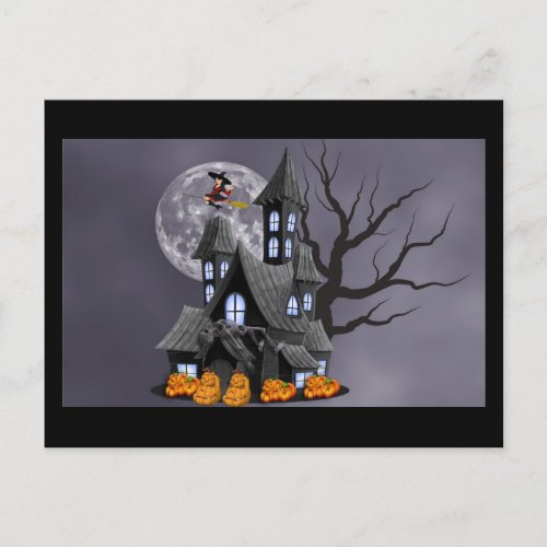 spooky halloween postcard