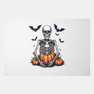 Spooky Halloween Pregnant Skeleton Pregnancy Doormat