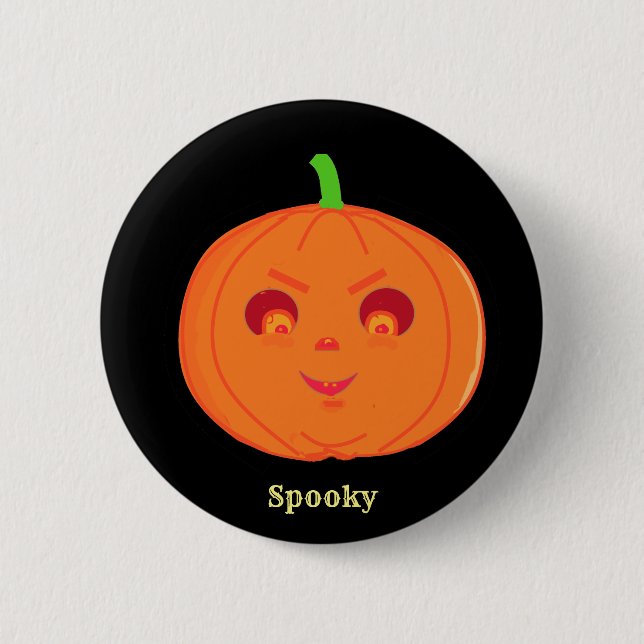Spooky Halloween Pumpkin Button (Front)