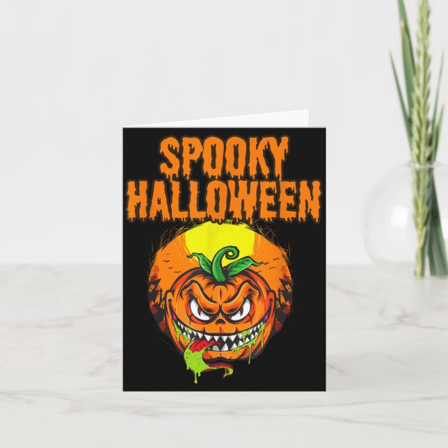 Spooky Halloween Pumpkin Card (Front)