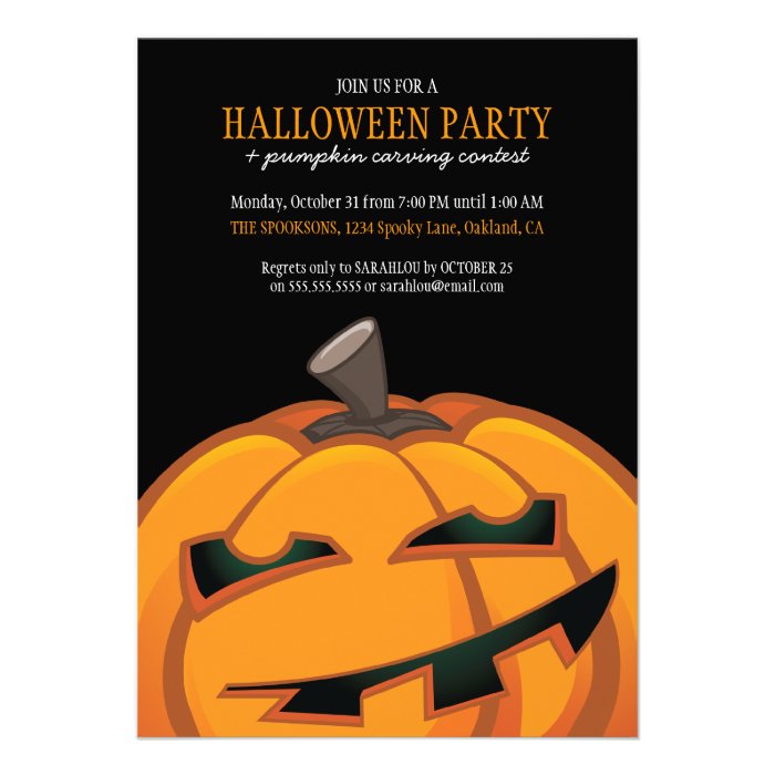 Spooky Halloween Pumpkin Carving Party Invitations