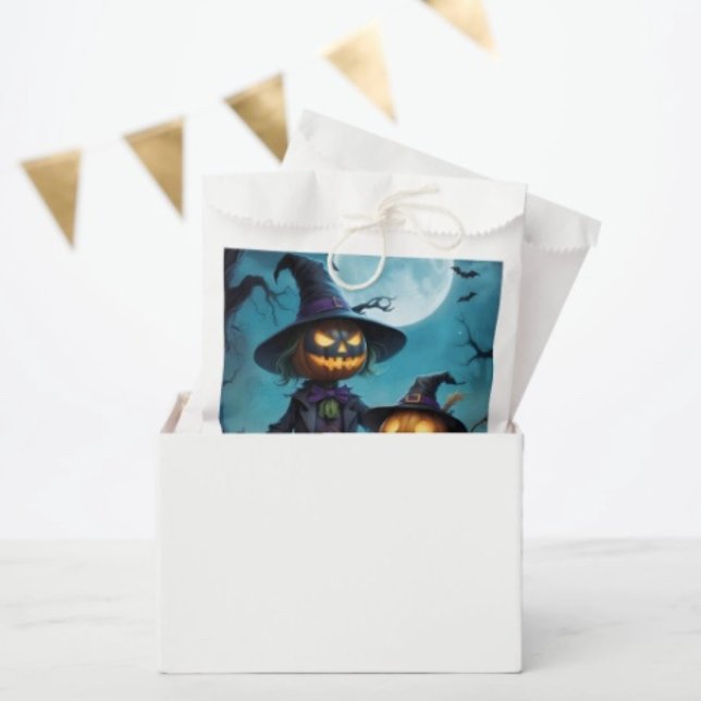 Spooky Halloween Pumpkin Duo Favor Bag (Favor Bag Dimensions: 5.75”x8” sold in sets of 50. 
)
