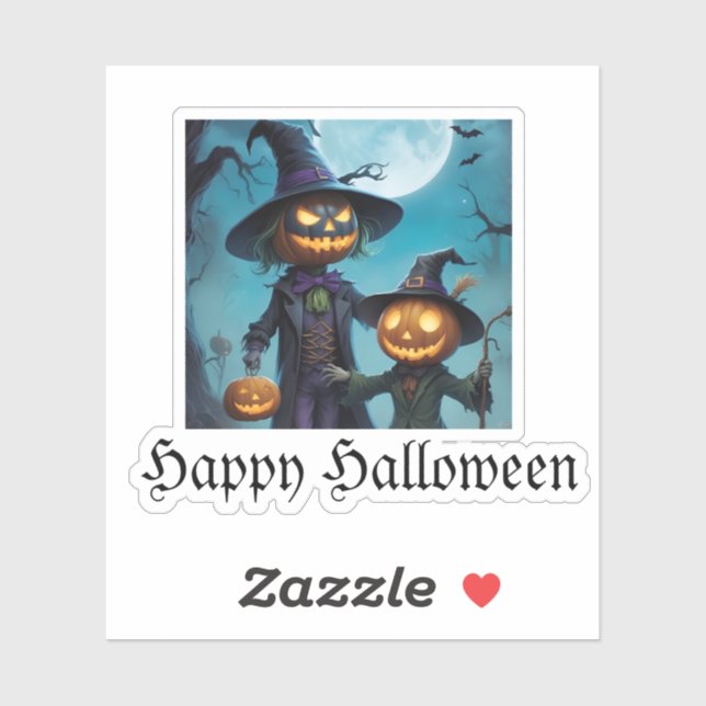 Spooky Halloween Pumpkin Duo Sticker (Sheet)