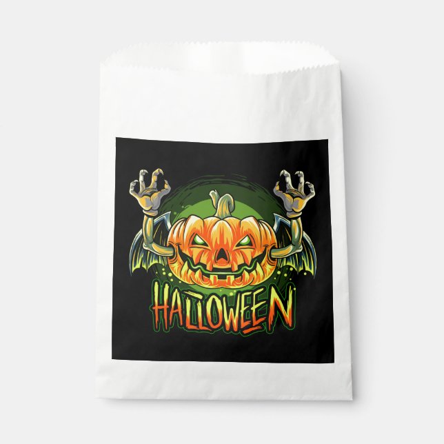 Spooky Halloween Pumpkin Favor Bag (Front)