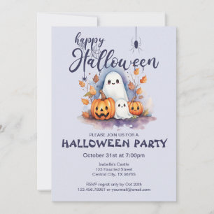 Spooky Halloween Pumpkin Ghost Invitation