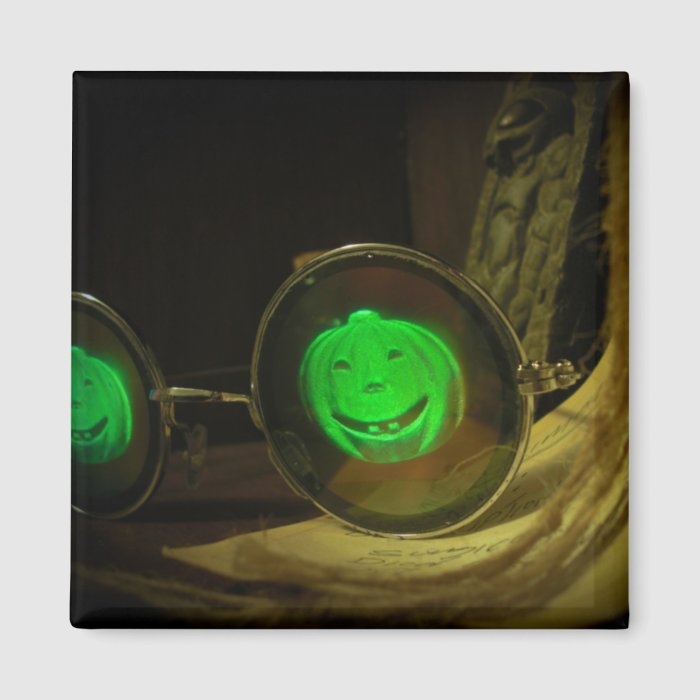 Spooky Halloween Pumpkin Hologram Specs Magnet