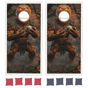 Spooky Halloween Pumpkin Monster Creepy Cornhole S Set