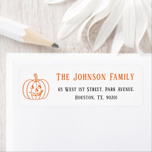 Spooky Halloween Pumpkin Party Mail Return Address Label