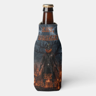 Spooky Halloween Pumpkin Sheriff Cowboy Lightning Bottle Cooler