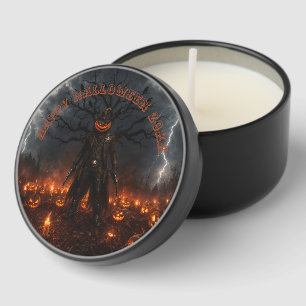 Spooky Halloween Pumpkin Sheriff Cowboy Lightning Mini Candle Favors