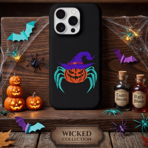 Spooky Halloween Pumpkin Spider And Witch Hat Art iPhone 17 Pro Case