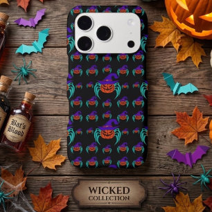 Spooky Halloween Pumpkin Spider And Witch Hat Art iPhone 17 Pro Case