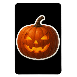 Spooky Halloween Pumpkin Sticker Magnet