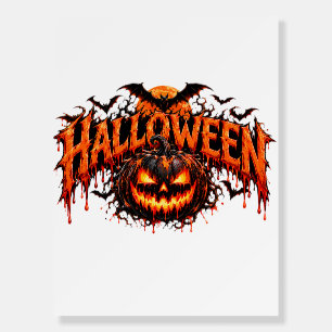 Spooky Halloween Pumpkin Wall Sign