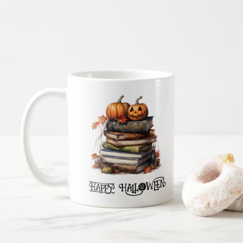 Spooky Halloween Pumpkins Books Teacher Coffee Mug