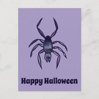 Spooky Halloween Purple Spider Art                 Postcard