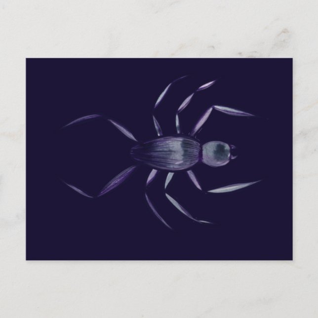 Spooky Halloween Purple Spider Art                 Postcard (Front)
