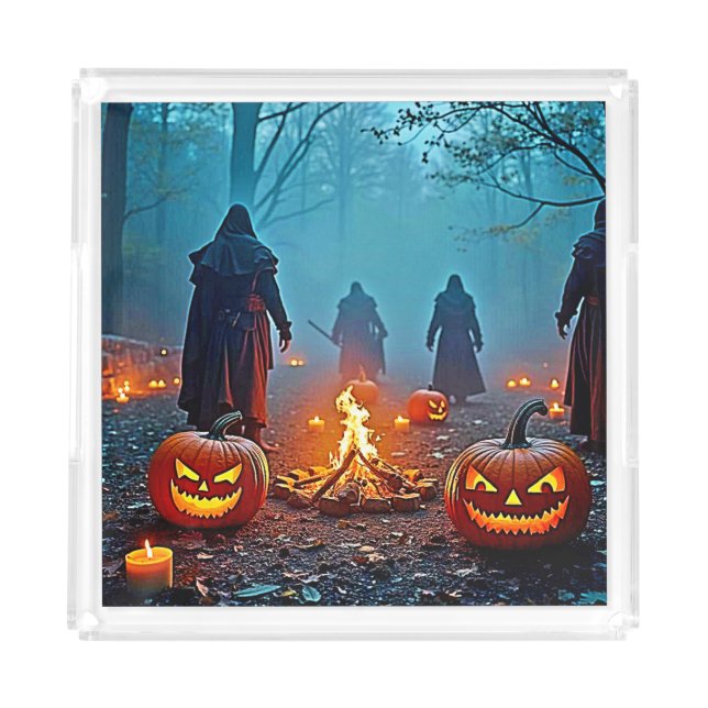 Spooky Halloween Ritual Design Acrylic Tray (Front)