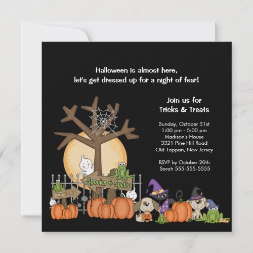 SPOOKY Halloween Scene Halloween Party Invitation