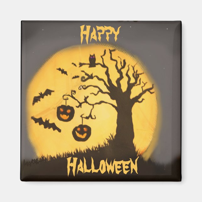 Spooky Halloween Scene Magnet (Front)