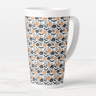 Spooky Halloween Seamless Pattern Latte Mug