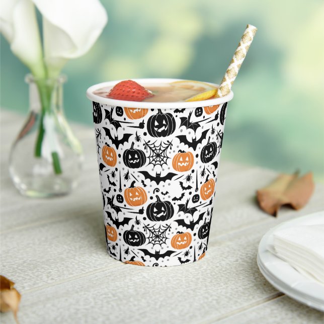 Spooky Halloween Seamless Pattern  Paper Cups (Insitu)