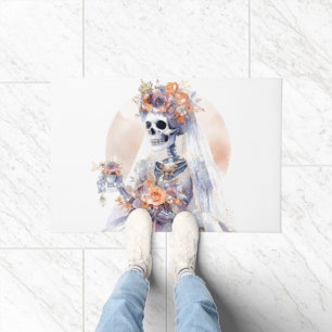 Spooky Halloween Skeleton Door Mat