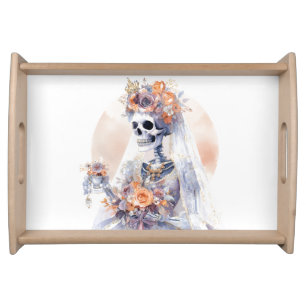 Spooky Halloween Skeleton Serving Tray