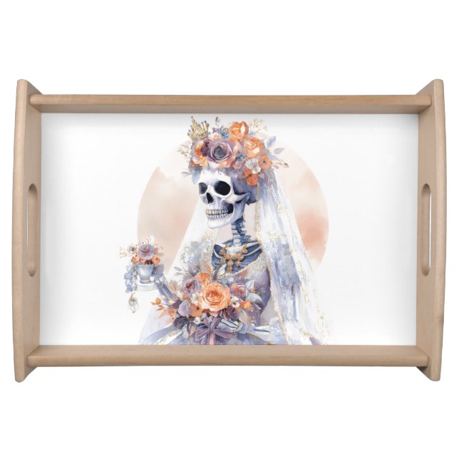 Spooky Halloween Skeleton Serving Tray (Front)