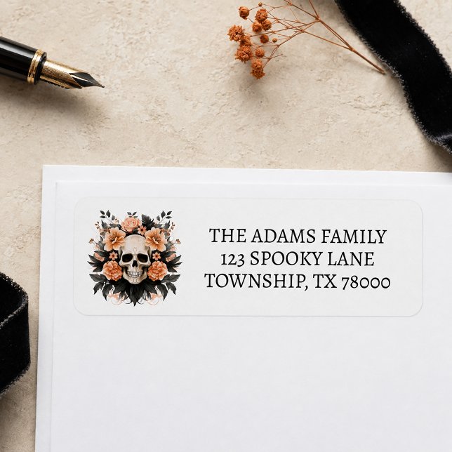 Spooky Halloween Skull Return Address Label (Spooky Halloween Skull Return Address Label)