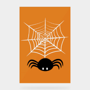Spooky Halloween Spider Illustration Acrylic Sign